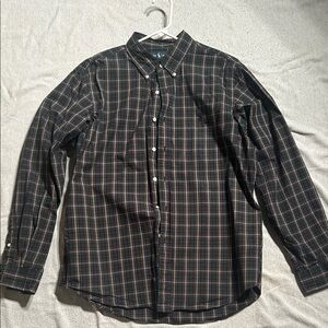 Ralph Lauren Blue Label  Custom Fit Green Red and White Check Shirt